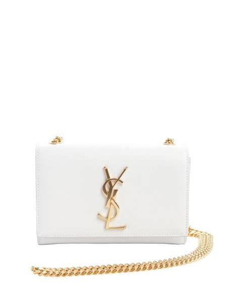 ysl white bag silver chain|YSL quilted shoulder bag.